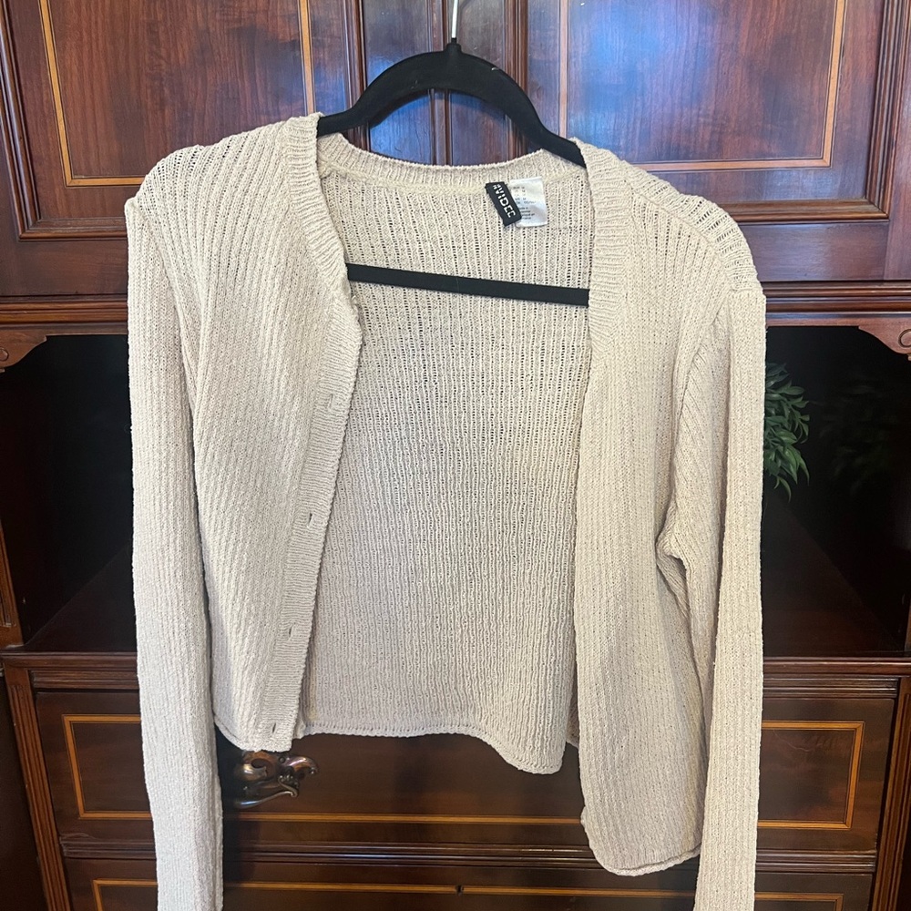 Divided Cream Cardigan Sweater